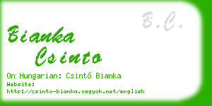 bianka csinto business card