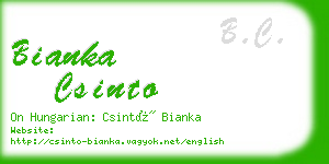 bianka csinto business card